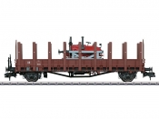 58819 Rungenwagen Rmm 'Ulm' der DRG mit Ladegut eines Schienen-Lanz